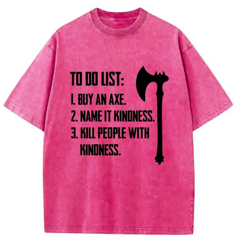 Kyoto-Lion Axe Joke Washed T-Shirt