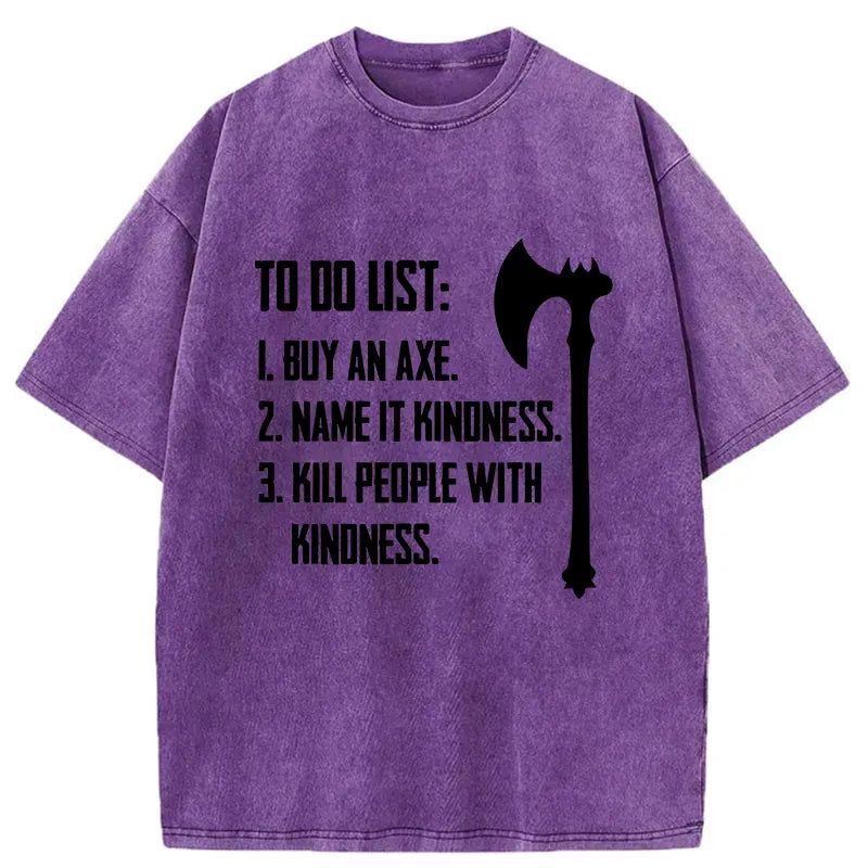 Kyoto-Lion Axe Joke Washed T-Shirt