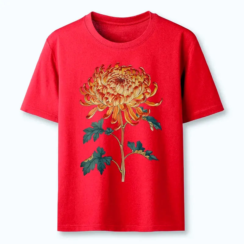Japanese Chrysanthemum T-Shirt for Daily Wear