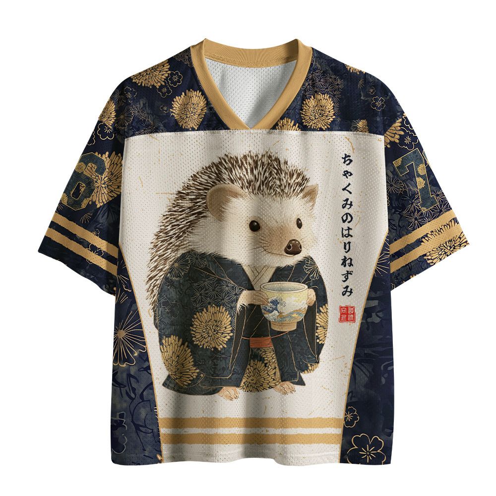 Kyoto-Lion Tea-Pouring Hedgehog Mesh Jersey
