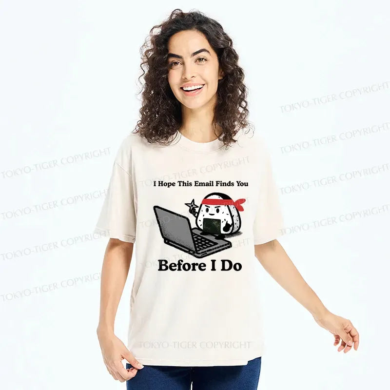 Kyoto-Lion Ninja Rice Ball Funny Washed T-Shirt