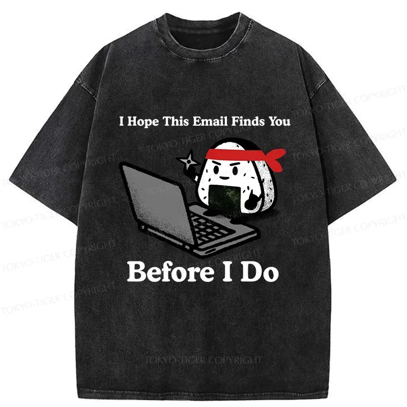 Kyoto-Lion Ninja Rice Ball Funny Washed T-Shirt