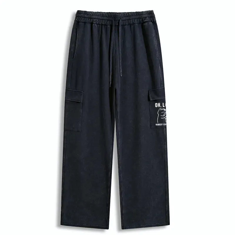 Washed Utility Sweatpants for Daily Wear