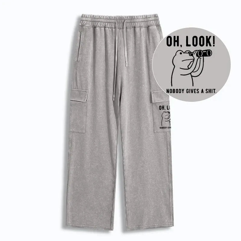 Washed Utility Sweatpants for Daily Wear