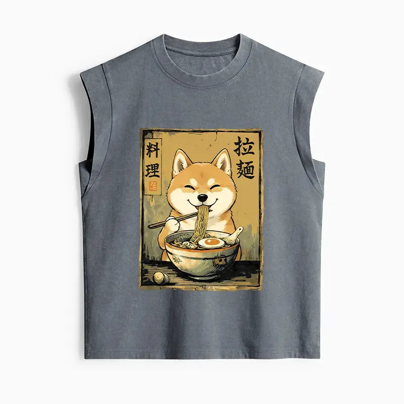 Happy Shiba Eating Ramen Casual Tank