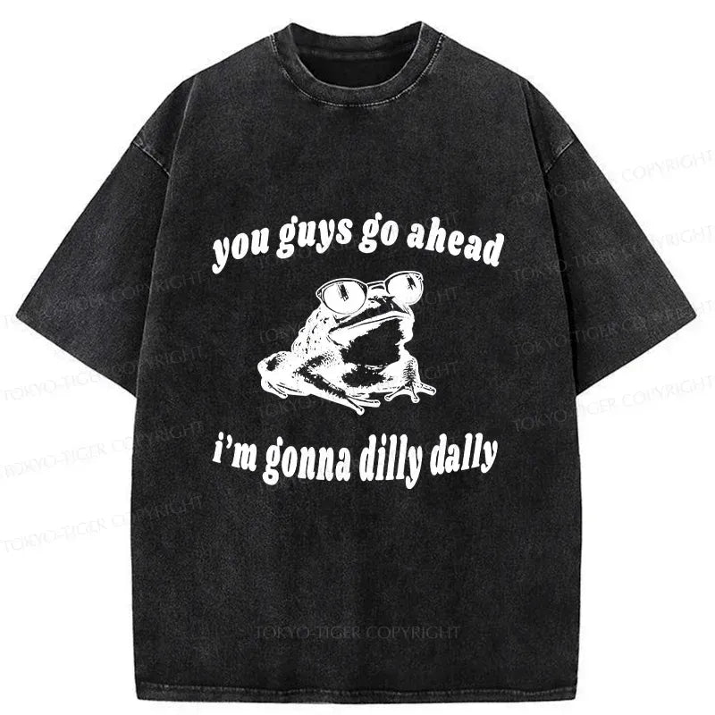 Kyoto-Lion Dilly Dally Frog Washed T-Shirt