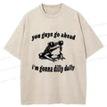 Kyoto-Lion Dilly Dally Frog Washed T-Shirt
