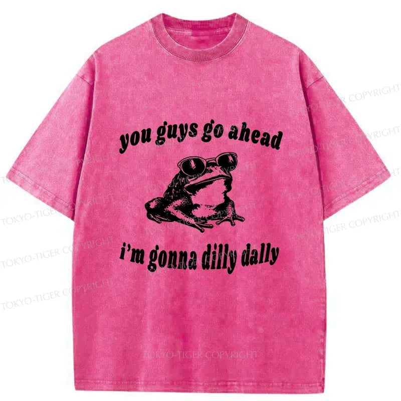 Kyoto-Lion Dilly Dally Frog Washed T-Shirt