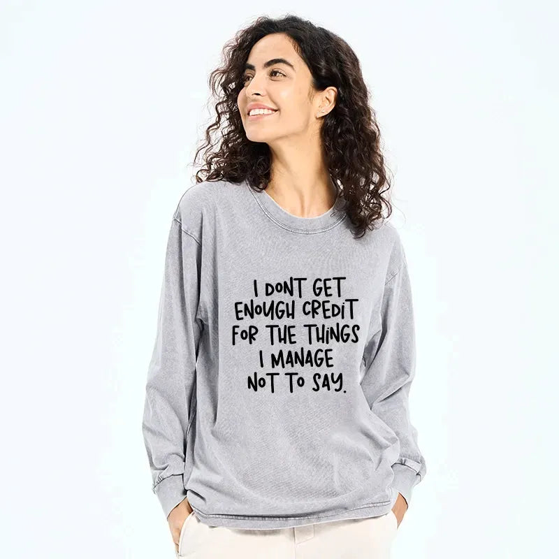 Kyoto-Lion Saying No Is A Superpower Washed Long Sleeve T-Shirt