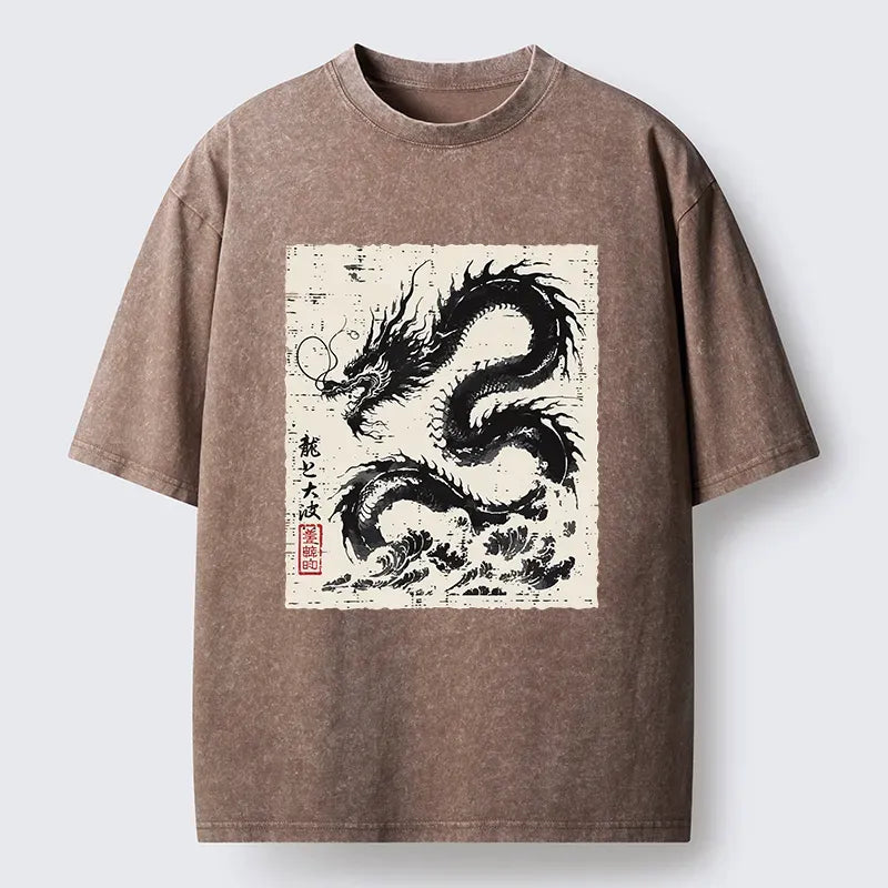 black dragon washed t shirt
