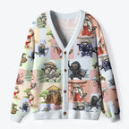 Japanese Raccoon Ugly Cardigan for Daily Wear