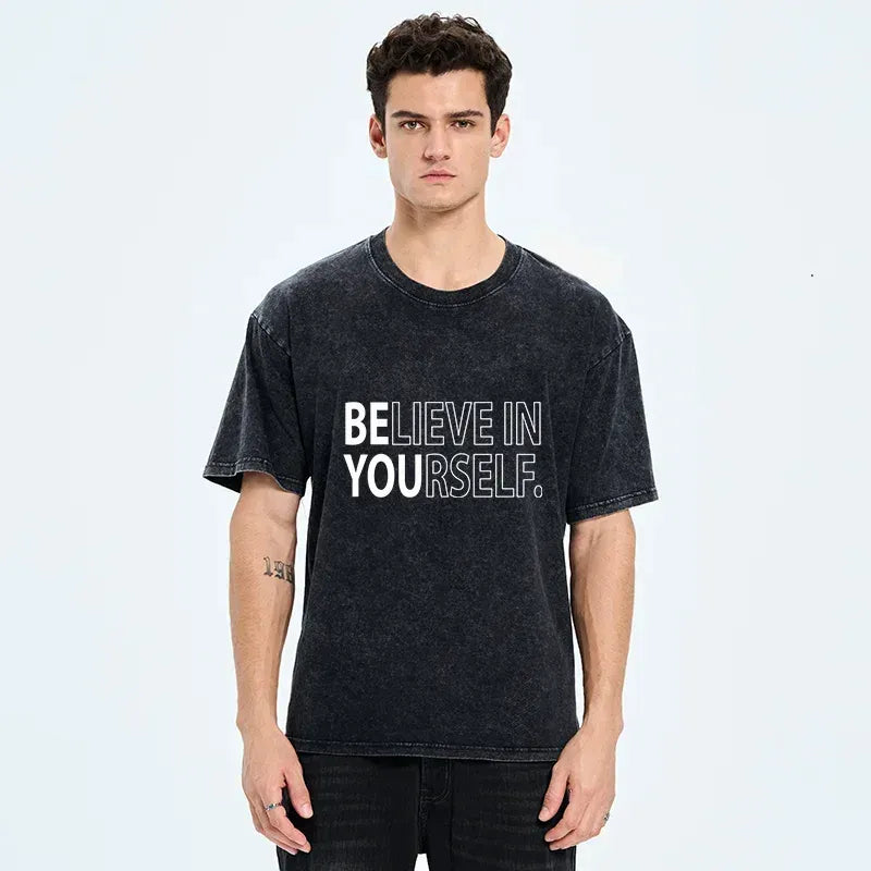 Kyoto-Lion Motivational Quotes Washed T-Shirt