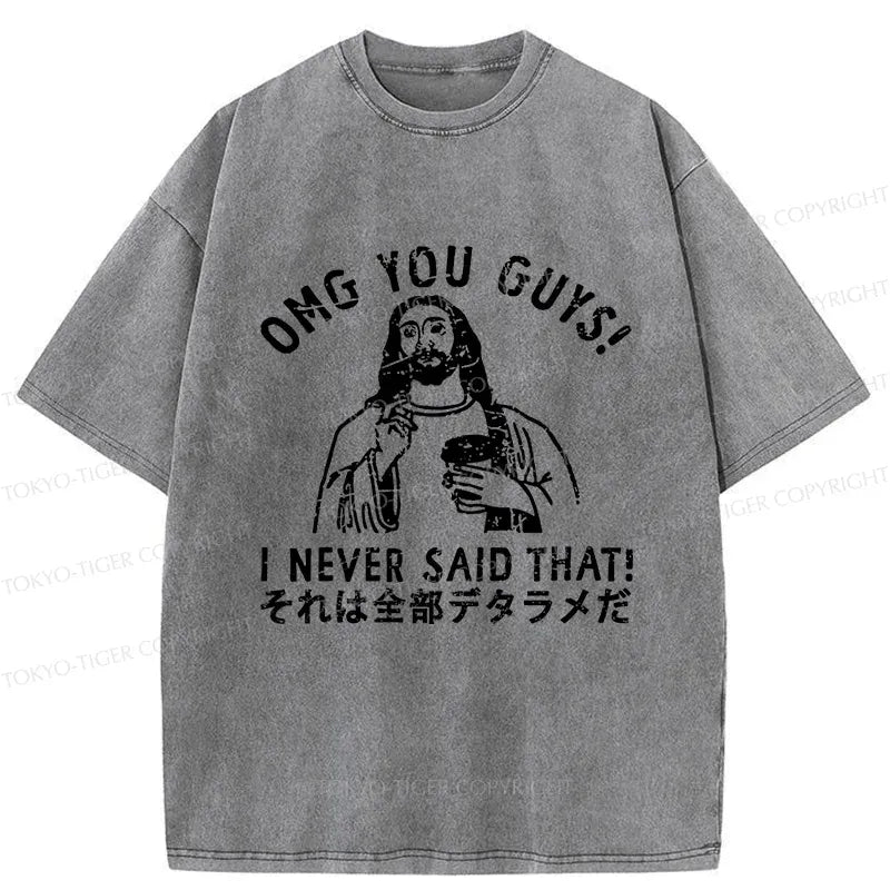 Kyoto-Lion Washed T-Shirt for Daily Wear