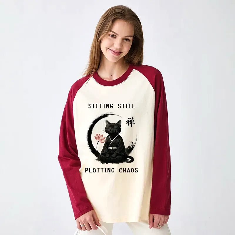 kyoto lion cat long sleeve tee