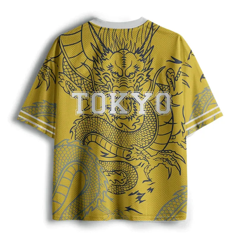 Japanese Dragon Mesh Jersey for Daily Wear