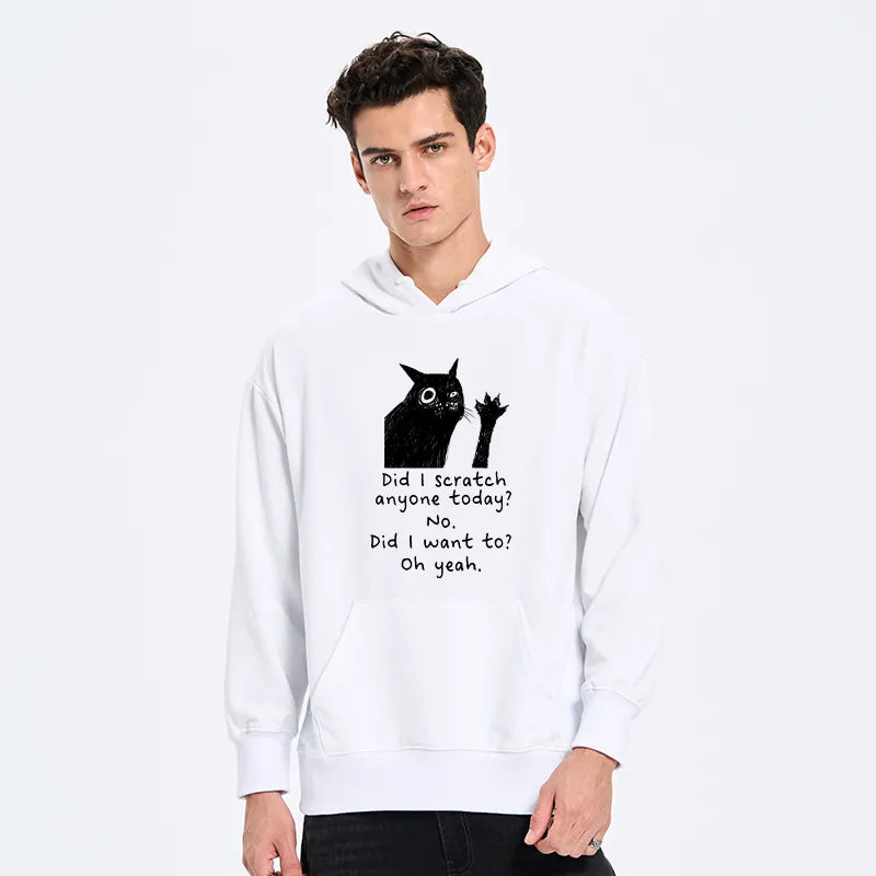 Kyoto-Lion Black Cat Scratches People Classic Hoodie