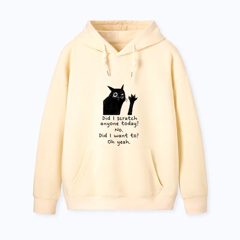 Kyoto-Lion Black Cat Scratches People Classic Hoodie