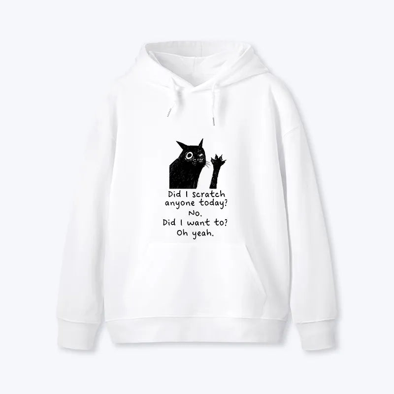 Kyoto-Lion Black Cat Scratches People Classic Hoodie