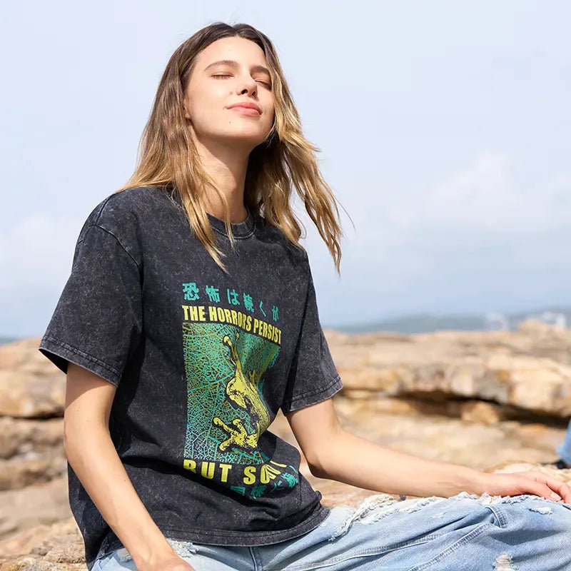 Kyoto-Lion The Horrors Persist Frog Washed T-Shirt