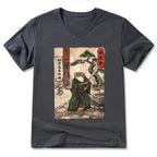 Kyoto-Lion Samurai Frog Training V-Neck Classic T-Shirt