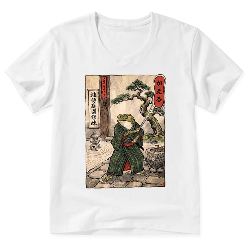 Kyoto-Lion Samurai Frog Training V-Neck Classic T-Shirt