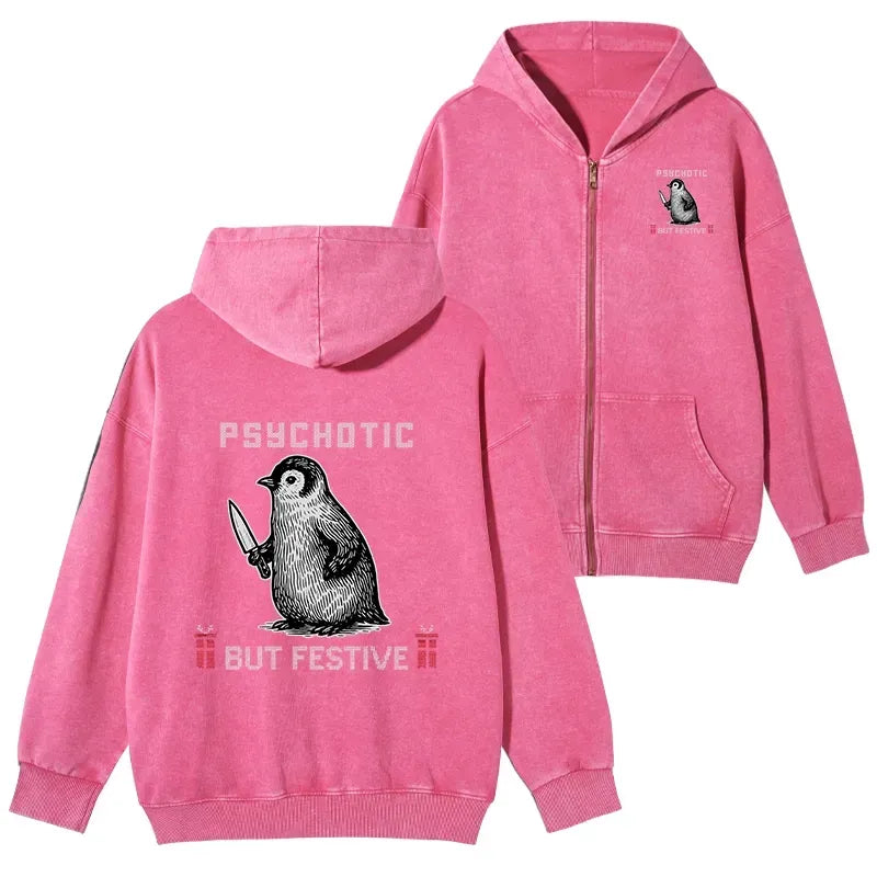 Japanese Christmas zip hoodie for men
