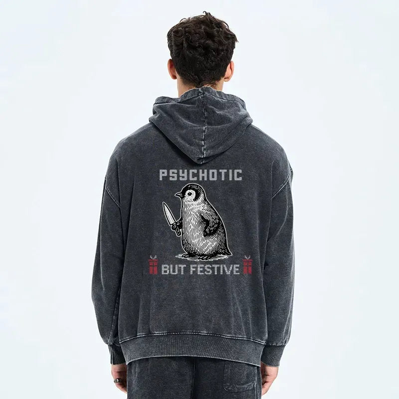 Japanese Christmas zip hoodie for men