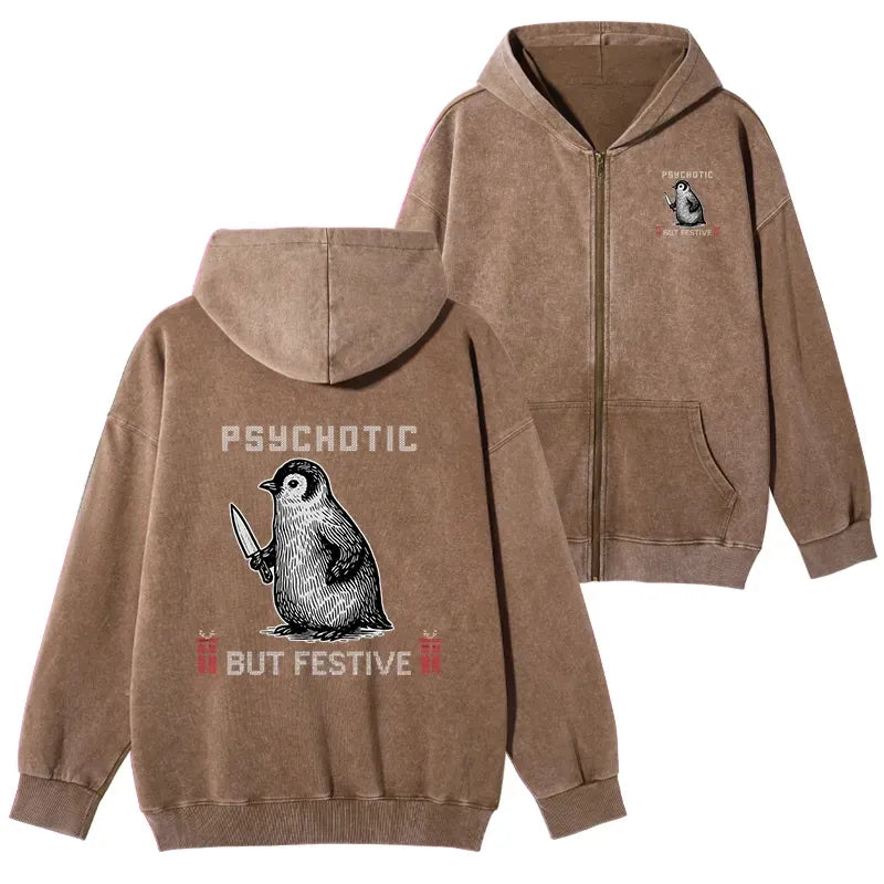 Japanese Christmas zip hoodie for men