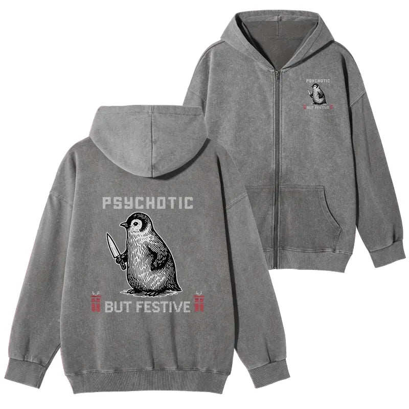 festive washed hoodie with Japanese lion