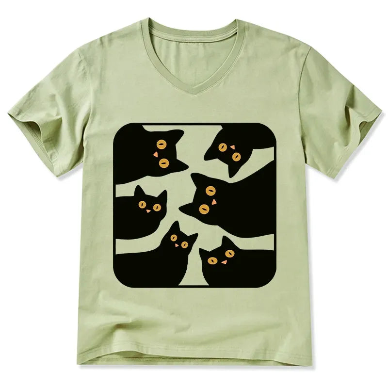 Kyoto-Lion Cats Are Watching You V-Neck Classic T-Shirt