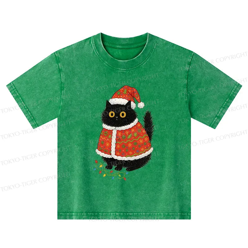 Cute cat santa hat top for kids gift idea
