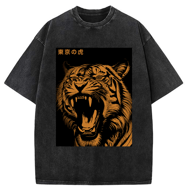 Roaring Tiger Ukiyo-e T-Shirt for Gift