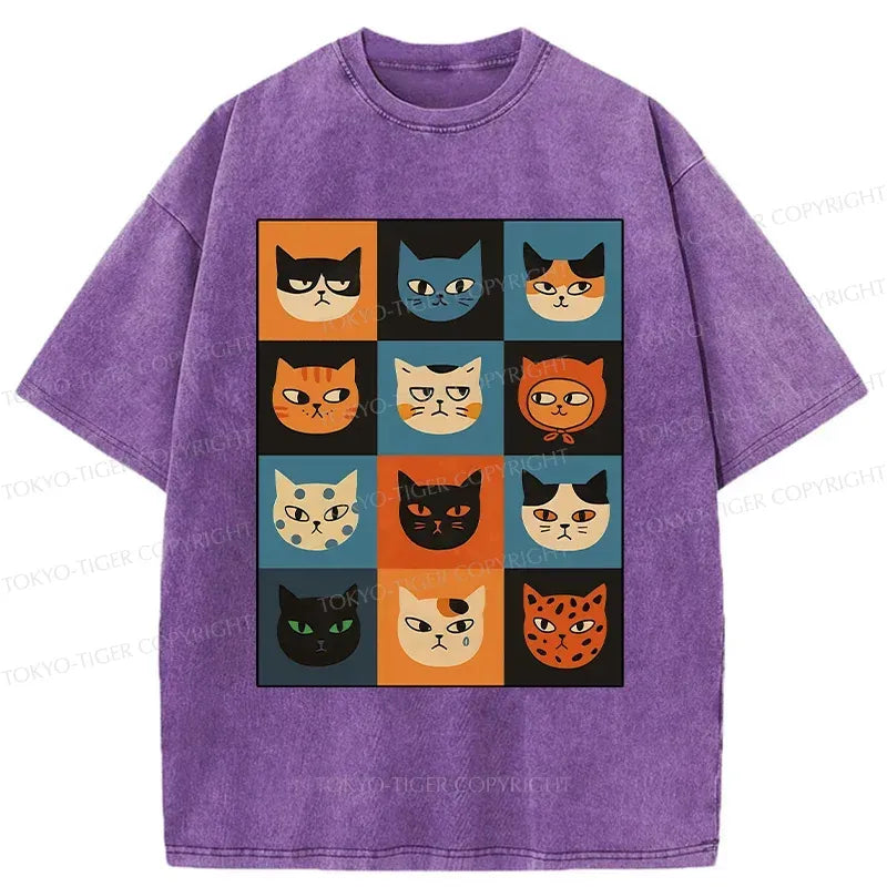Vintage Washed Unisex Cat Tee