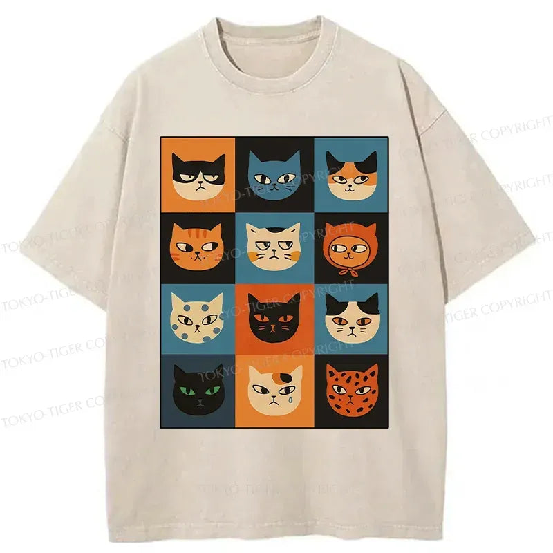 Vintage Washed Unisex Cat Tee