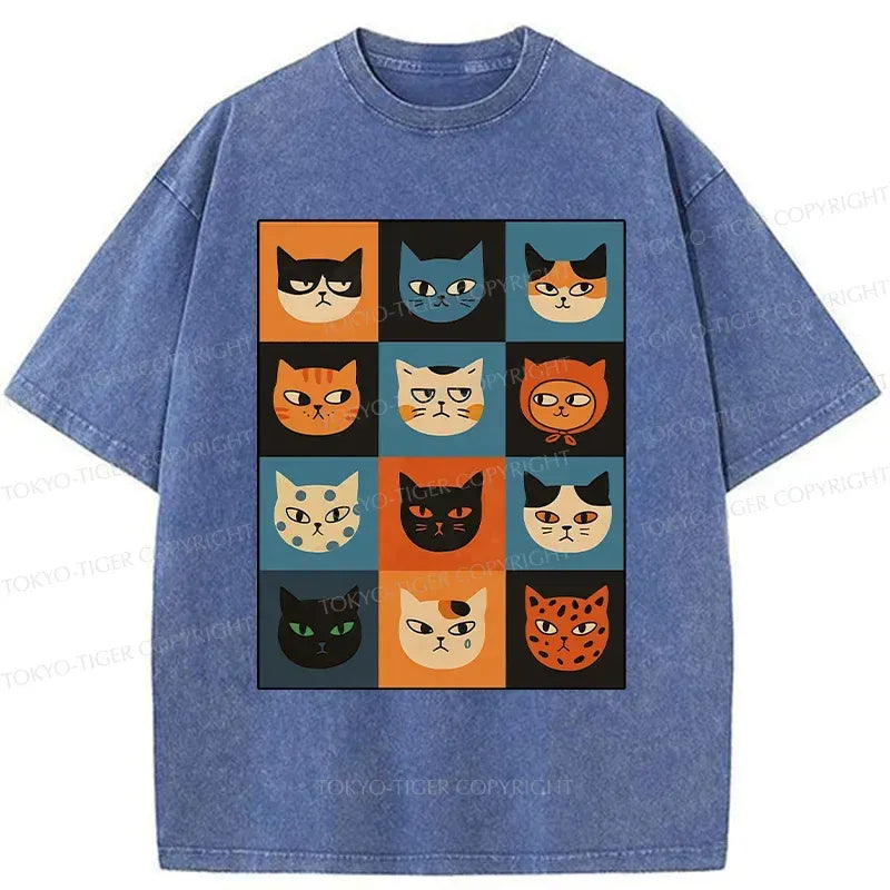 Vintage Washed Unisex Cat Tee