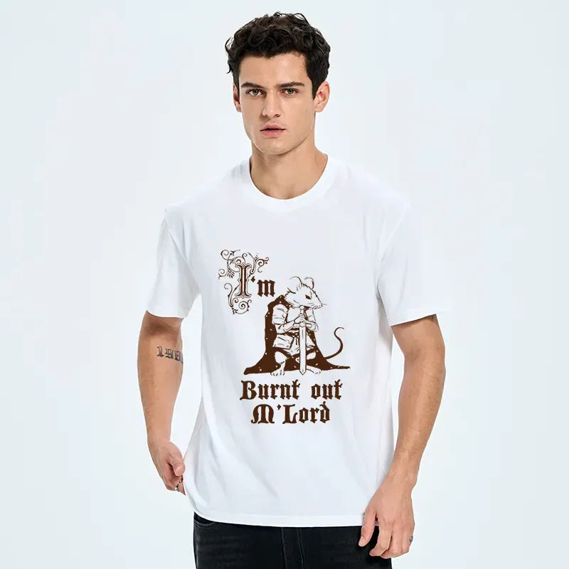 Kyoto-Lion tired mouse t-shirt for casual wear