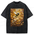 Unisex Washed Cotton T-Shirt with Cat Design
