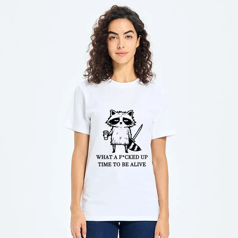 Kyoto-Lion Raccoon Knows This World Is Messed Up Classic T-Shirt