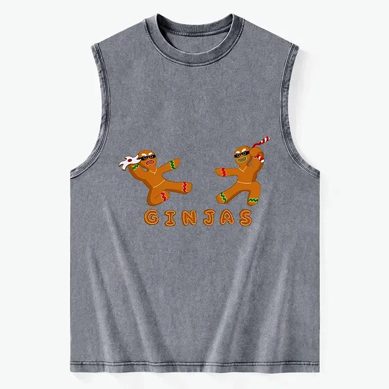 Kyoto-Lion Gingerbread Ninja Washed Tank