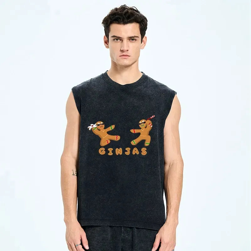 Kyoto-Lion Gingerbread Ninja Washed Tank