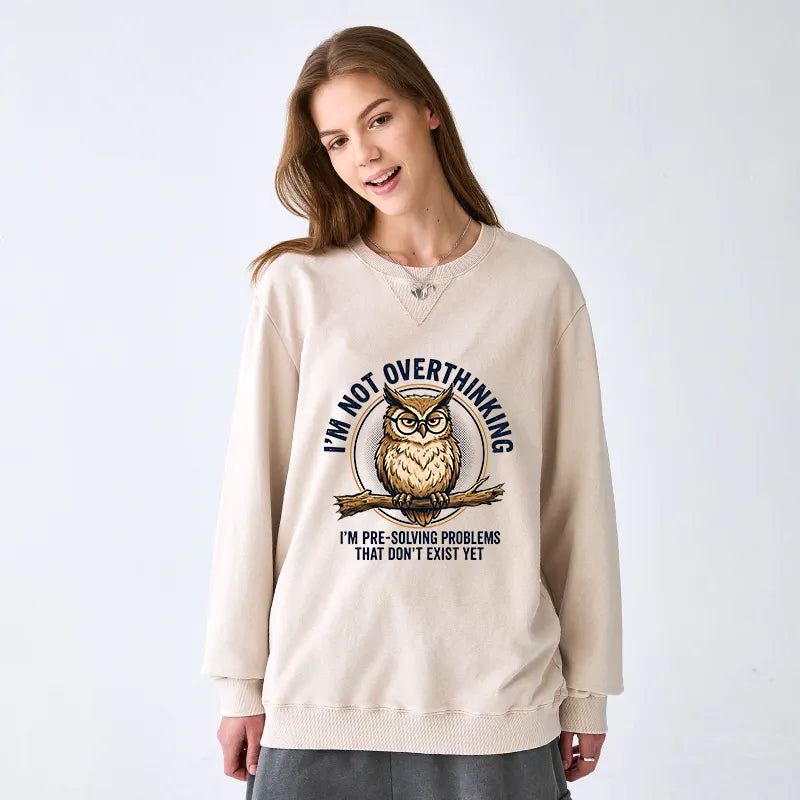 Kyoto-Lion Overthink Master Owl Washed Terry Sweatshirt