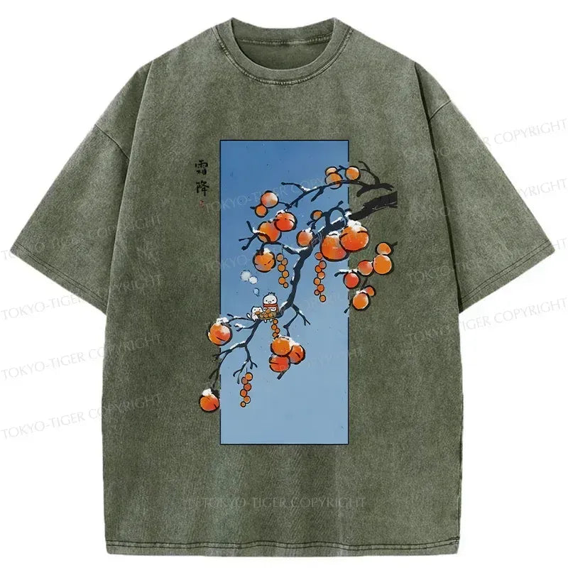 Japanese washed t-shirt for winter