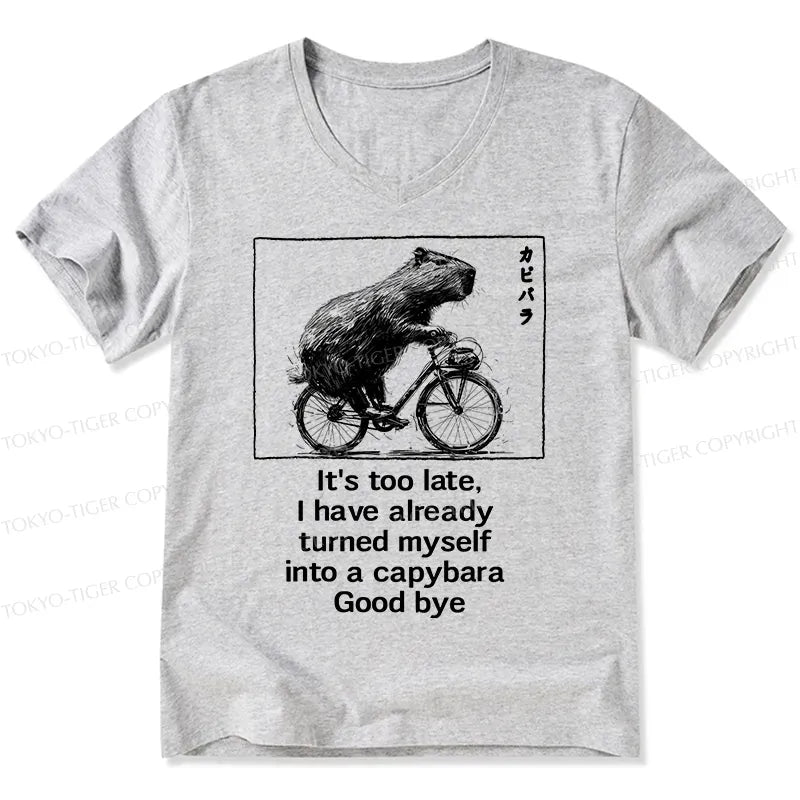 Funny Capybara V-Neck T-Shirt