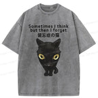 Kyoto-Lion Amnesiac Cat Washed T-Shirt