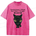 Kyoto-Lion Amnesiac Cat Washed T-Shirt