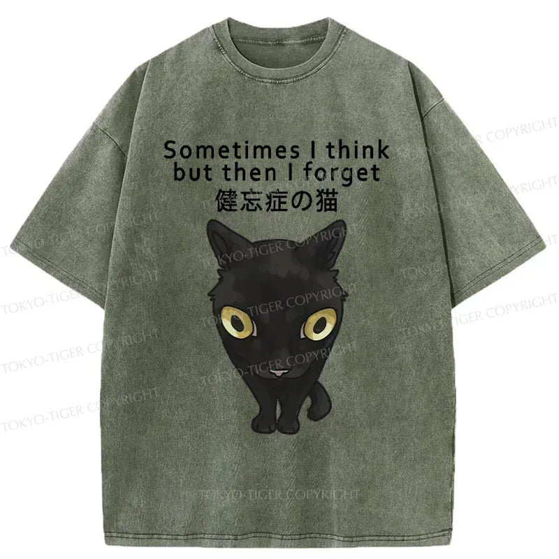Kyoto-Lion Amnesiac Cat Washed T-Shirt