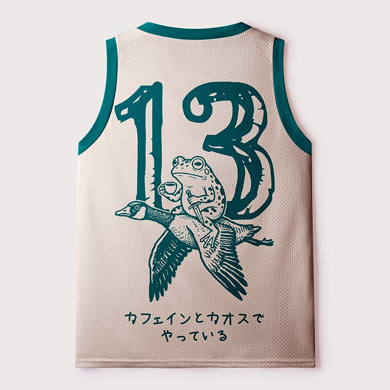 Kyoto-Lion Running On Caffeine And Chaos Mesh Tank Top