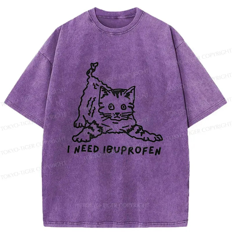 Japanese Cat Washed T-Shirt for Gift Idea
