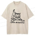 Japanese Cat Washed T-Shirt for Gift Idea