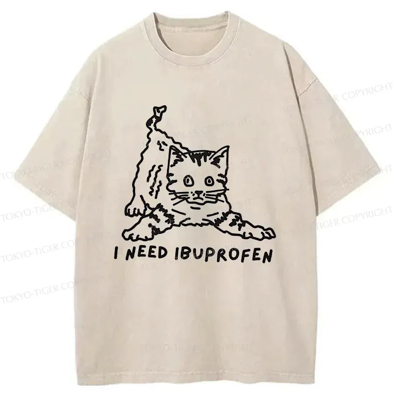Japanese Cat Washed T-Shirt for Gift Idea